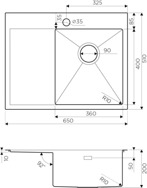 мойка кухонная omoikiri akisame 65-gm-r вороненая сталь