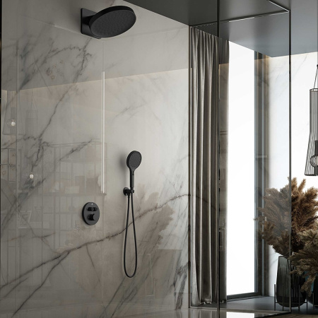 душевая система vincea inspire vsfw-3i22mt3mb с термостатом черная матовая