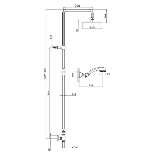 душевая система webert comfort ac0729015metal цвет хром