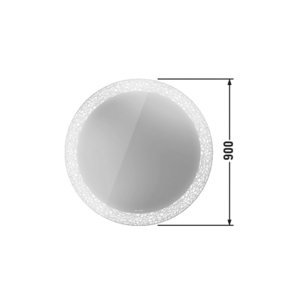 duravit happy d.2 plus зеркало круглое d900 мм, декор: radial, led 3500, 41w, сенсор, регулировка яркости, приглушение света + выключатель