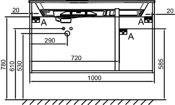 тумба под раковину jacob delafon odeon rive gauche 100 eb2544-r5-n18 подвесная, белая 344512
