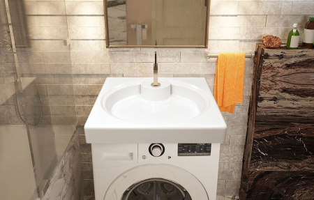 раковина на стиральную машину azario lindi cs00078504 59.7х59.5 см, белая