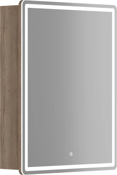 зеркало-шкаф sancos mirror 60 с подсветкой, дуб галифакс натуральный