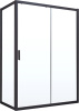 душевой уголок vegas glass zp+zpv novo 120*100 02м 01 профиль черный матовый, стекло прозрачное
