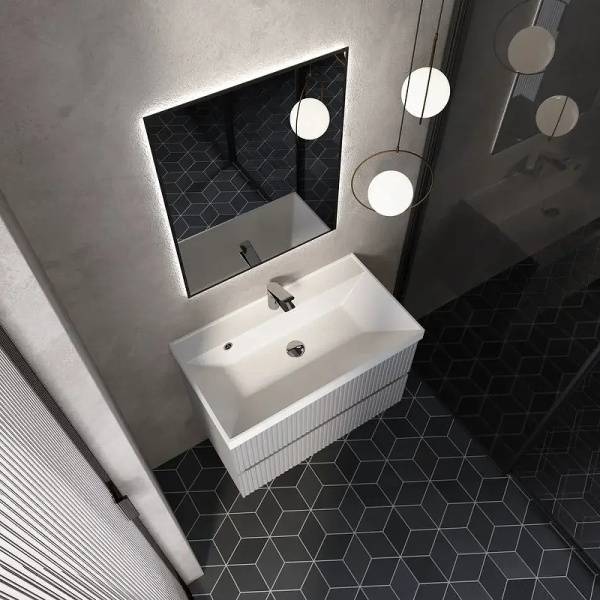 тумба под раковину aquame s1 80 aqm900180gm подвесная цвет серый