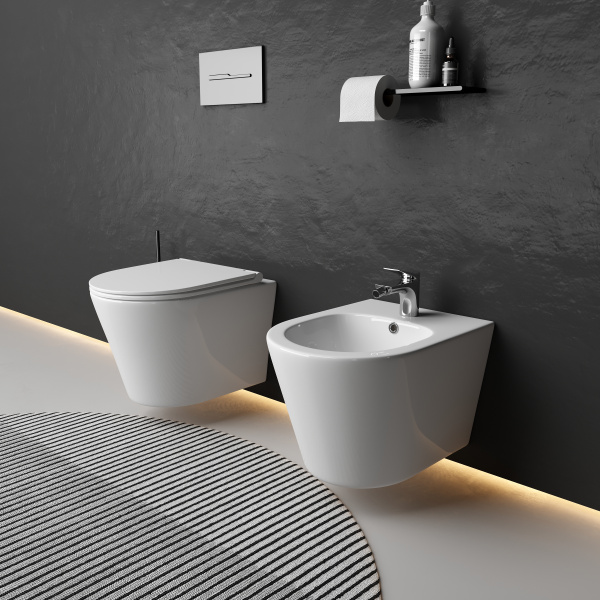 биде ceramicanova forma cn3012 подвесное, белое