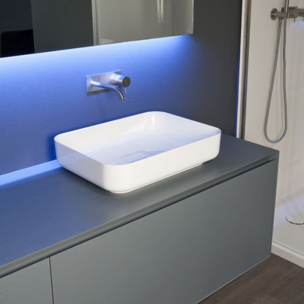 раковина antonio lupi bolo bolomood54 накладная, 54x40 см, материал flumood, белая матовый