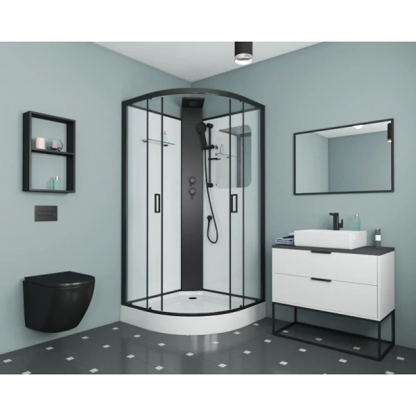 душевая кабина grossman gr250 100x100 черная без гидромассажа