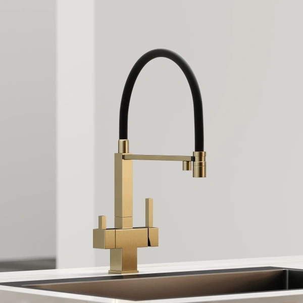 смеситель для кухни sancos moro sc4006bg золото брашированное черный