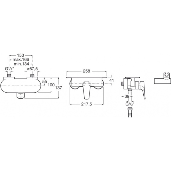 смеситель для душа roca atlas 5a2190c0m