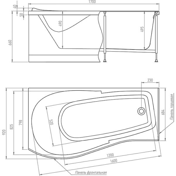 акриловая ванна timo vino 170x92 l vino1792l без гидромассажа