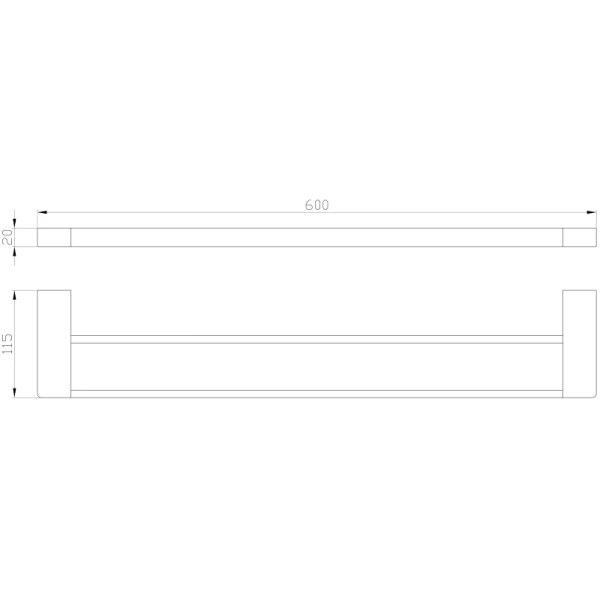 Полотенцедержатель Wonzon & Woghand WW-9511 60 см, двойной, хром