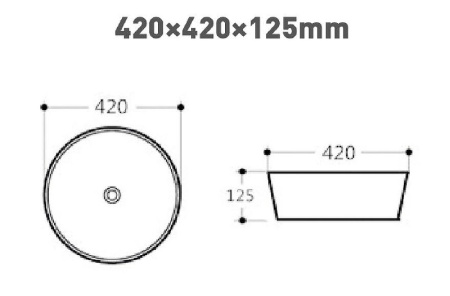 раковина накладная 42 см aquanet smart-1-mb 00273686, черный матовый