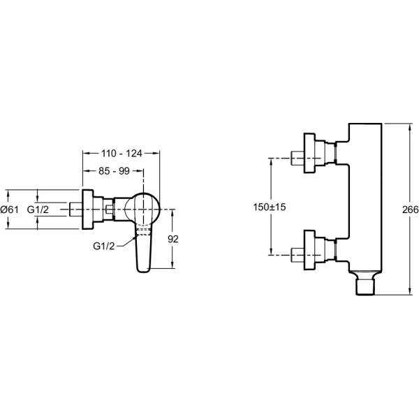 смеситель для душа jacob delafon aleo+ e72318-cp, хром