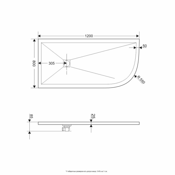 душевой поддон из искусственного камня rgw stone tray st/al-0128w 120×80 см 16154128-01l