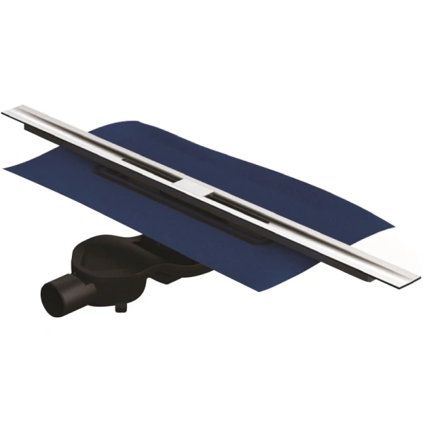 душевой трап (лоток) berges simpel 090111 60 см, с решеткой, перфорированный, матовый хром