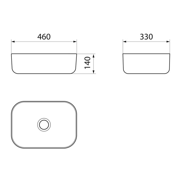 раковина накладная point венера 46 pn43073wb прямоугольная, белая