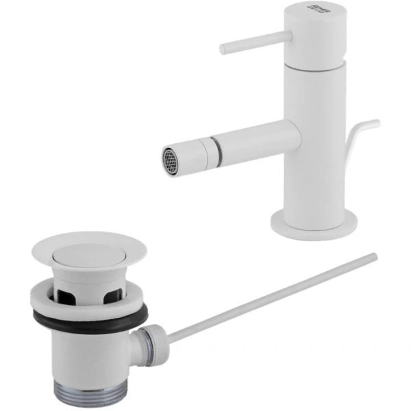 смеситель remer x style x20bo для биде, с донным клапаном, белый матовый