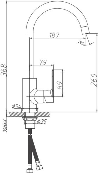 смеситель для кухни haiba hb70505-3
