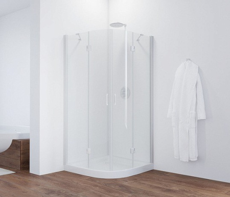 душевой уголок vegas glass afs 0120 01 01 профиль белый, стекло прозрачное