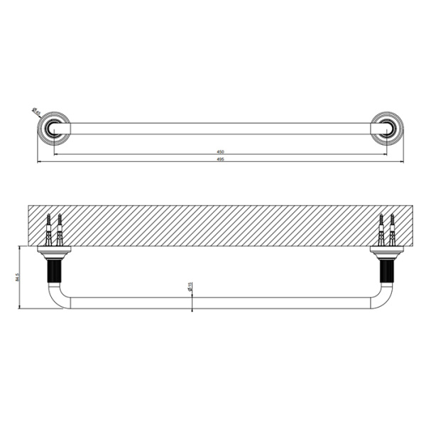 Gessi Gessi Venti20 Полотенцедержатель 45см., черный матовый