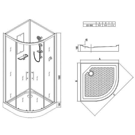 душевая кабина esbano es-80 c