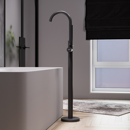 смеситель для ванны damixa scandinavian pure 365000300 черный матовый