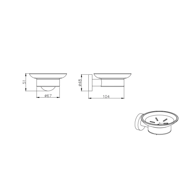 Мыльница Aquatek Вега AQ4003BGM настенная, оружейная сталь матовый
