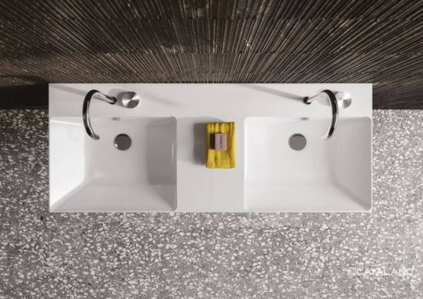 раковина полувстраиваемая двойная 120 см catalano new zero 1125zedup00