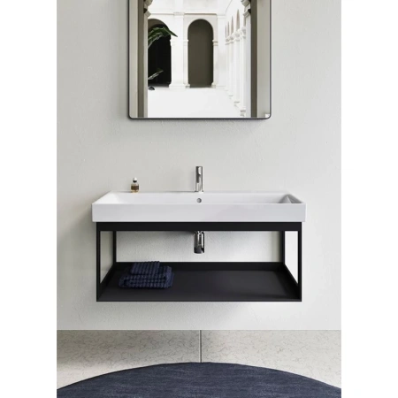 раковина gsi nubes 9623111 подвесная, 100x46 см, цвет bianco lucido