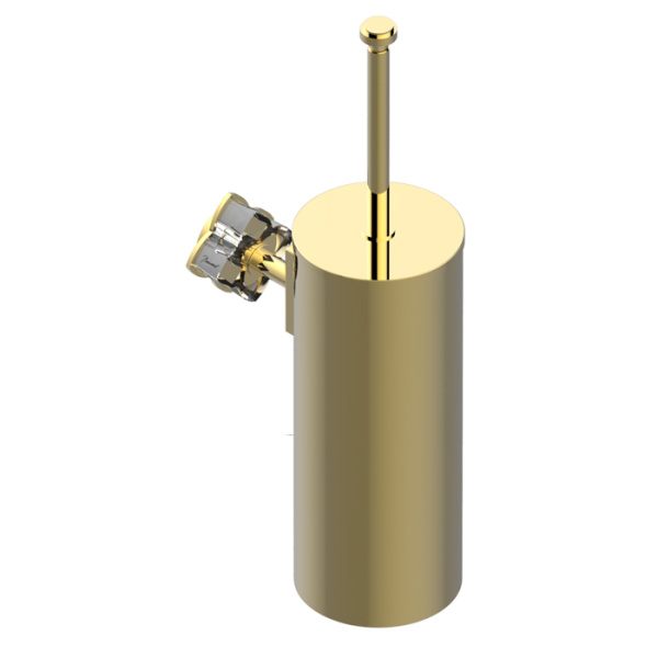 Ёршик для унитаза THG Pétale de cristal clair U6A-F01-4720C настенный, золото/прозрачный хрусталь