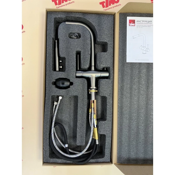 смеситель для кухни timo saona 2356/18fl черное золото