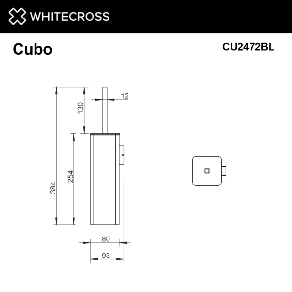 Ершик для унитаза Whitecross Cubo CU2472BL настенный, черный мат