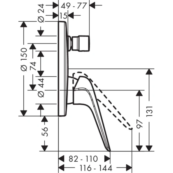 смеситель для ванны hansgrohe novus 71045000