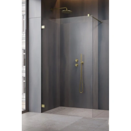 Неподвижная перегородка Radaway Essenza Pro Brushed Gold Walk-in 140 10103140-99-01 прозрачное