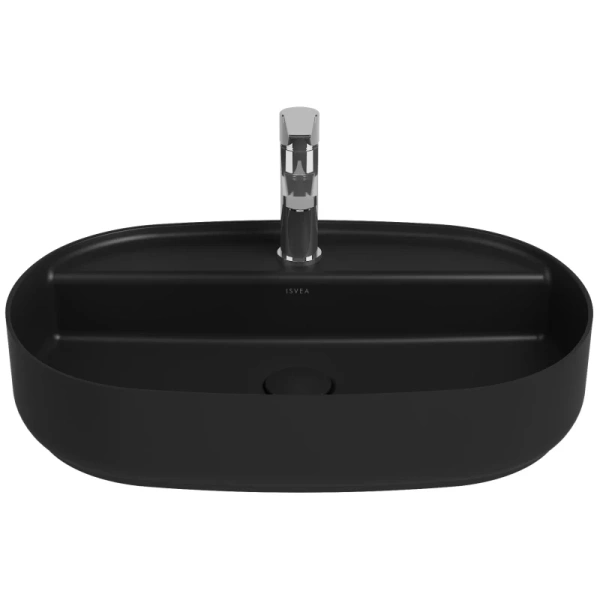 раковина isvea infinity 10nf65060sv-2n накладная, 60x40 см, черный матовый
