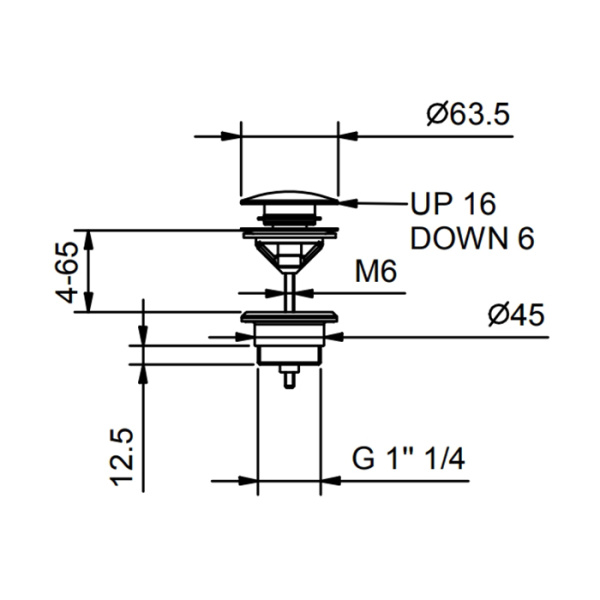 донный клапан для раковины fantini 91 p6 8434, matt british gold pvd