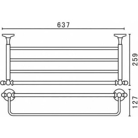 полка для полотенец art&max antic am-2622al цвет хром