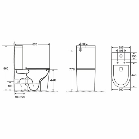 унитаз-компакт point виктория pn42061 безободковый, сиденье микролифт