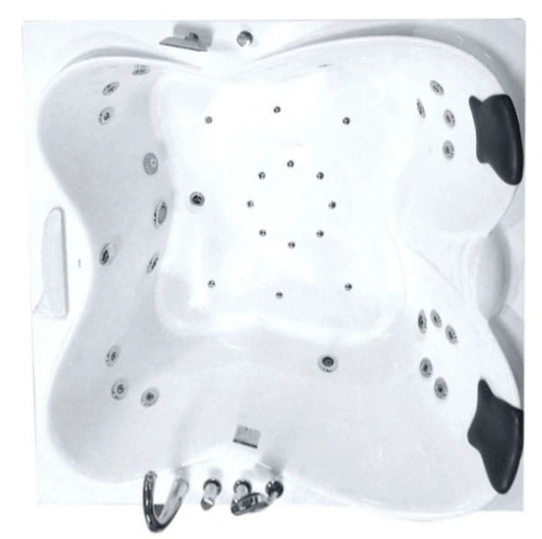 акриловая ванна gemy g9089 o r гидромассажная, 187х187 см, правосторонняя, цвет белый