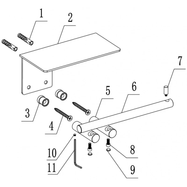 Держатель туалетной бумаги Abber Osten 316 AA1830BG с полкой для телефона, золотой матовый