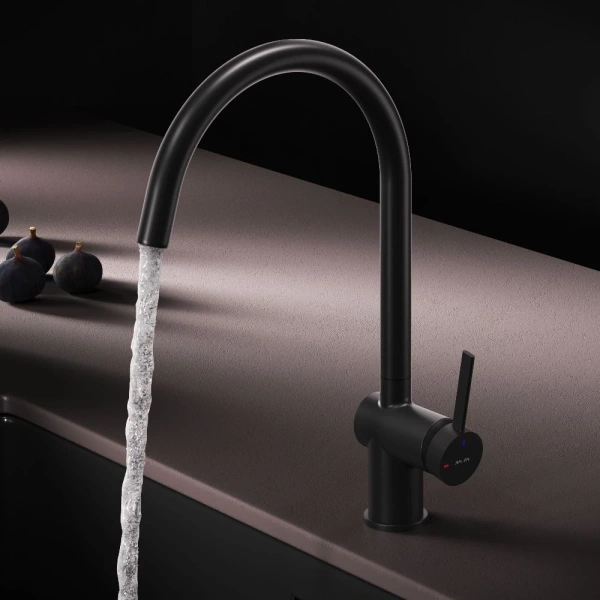 смеситель для кухни am.pm func f8f07022 coolstart, черный матовый