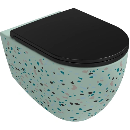 Унитаз подвесной Isvea Infinity Terrazzo 10NF02001SV-2T-TRZ безободковый, мятный матовый Унитаз подвесной Isvea Infinity Terrazzo 10NF02001SV-2T-TRZ безободковый, мятный матовый