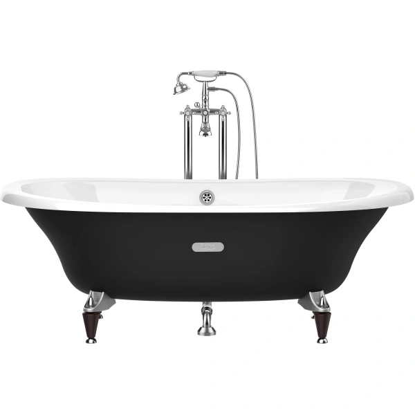 ванна чугунная roca newcast black 233650002 170x85 см, отдельностоящая, с антискользящим покрытием, бордо