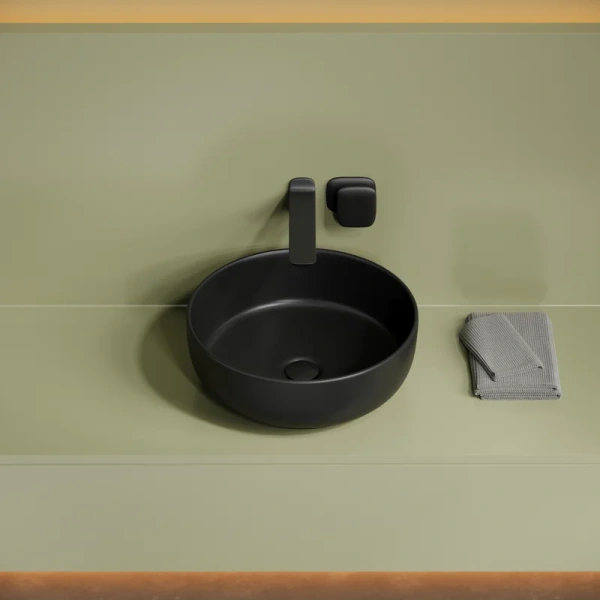 накладная раковина ceramicanova taycan cn12003mb 38 матовая черная