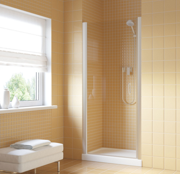 дверь для душевой кабины в нишу vegas glass epux 65 07 01 профиль матовый хром, стекло прозрачное