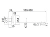 душевой кронштейн mamoli euclide 345l40k черный матовый