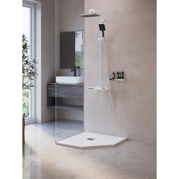 душевой поддон из искусственного камня rgw stone tray st/t-g 100×100 16155100-01 белый