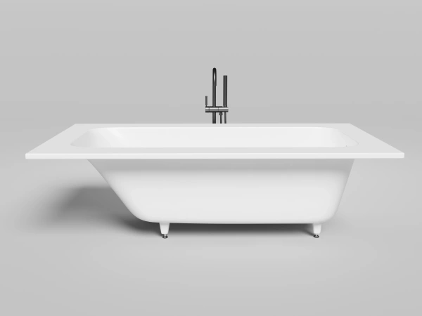 ванна из искусственного камня salini orlando vasta 190х100х60 см, s-stone, белый матовый, 102024m