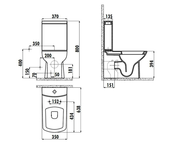 унитаз-компакт creavit lara lr360-11sm00e-0000/lr410-00sm00e-0000/it5130/kc1603.01.1400e, сиденье микролифт, черный матовый